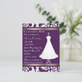 Invitation pourpre riche de Fête de la mariée de (Debout devant)