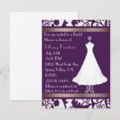 Invitation pourpre riche de Fête de la mariée de (Devant / Derrière)