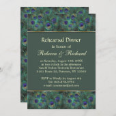 Invitation pourpre verte de dîner de répétition de (Devant / Derrière)