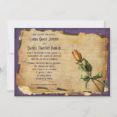 Invitation pourpre vintage II de mariage de photo (Dos)