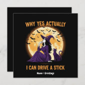 Invitation Pourquoi oui, en fait, je peux conduire une sorciè (Devant / Derrière)