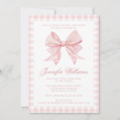 Invitation Pousse rose et lingettes Bébé fille Douche (Devant)