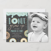 Invitation Poussée vers le haut Blue Pastel Boy Premier anniv (Devant)