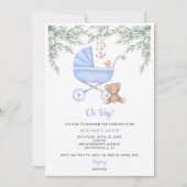 Invitation Poussette bébé Oh Boy et mobile sous la douche (Devant)