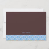 Invitation Poussette bleue avec l'invitation de baby shower (Dos)