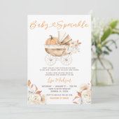 Invitation Poussette citrouille Floral Baby Sprinkel (Debout devant)
