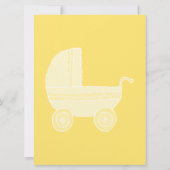 Invitation Poussette de bébé jaune (Dos)