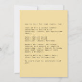 Invitation Poussette grincheuse dans le nid (Dos)