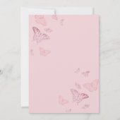 Invitation Poussette Vintage rose Poussette bébé fille douche (Dos)