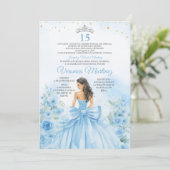 Invitation Poussière Bleue Espagnole Princesse Florale Douce (Debout devant)