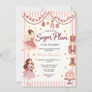 Invitation Poussière de rose de sucre Casse-Noisette Baby Sho
