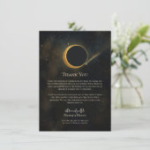 Invitation Poussière d'étoile dorée Éclipse céleste Merci (Debout devant)