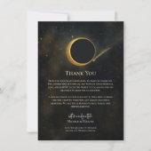 Invitation Poussière d'étoile dorée Éclipse céleste Merci (Devant)