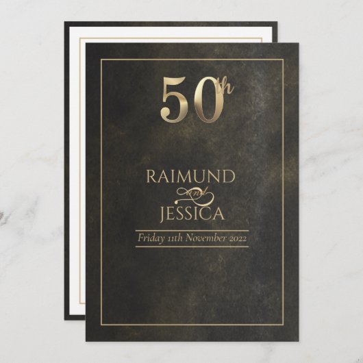 Invitation poussière d'or 50e anniversaire (Devant / Derrière)