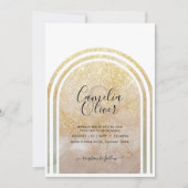 Invitation Poussière dorée | Élégant Mariage d'arc de Parties (Devant)