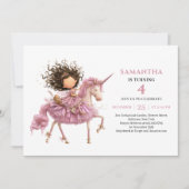 Invitation poussiéreuse rose pour les 2 ans de Dre (Devant)