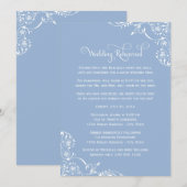 Invitation Poussiéreux Réception de Mariage Bleu Clair (Devant / Derrière)