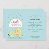 Invitation Poussin de maman et de bébé (Devant / Derrière)