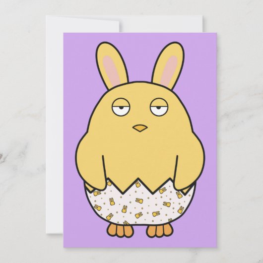 Invitation Poussin Lapin Ennuyé (Devant)