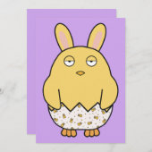 Invitation Poussin Lapin Ennuyé (Devant / Derrière)