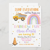 Invitation Poussons les camions et les frères et soeurs arc-e (Devant / Derrière)