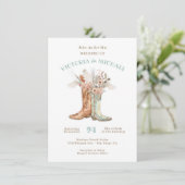 Invitation Poutes florales de mariée et de chambre Cowboy Mar (Debout devant)