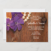 Invitation Poutre de grange en bois Pourun brunch de mariage  (Devant)