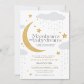 Invitation Poutres de lune et baby shower de rêves pour bébé (Devant)