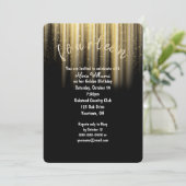 Invitation Poutres et parties scintillant d'or (Debout devant)