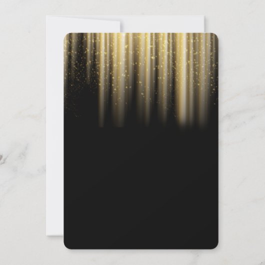 Invitation Poutres et parties scintillant d'or (Dos)