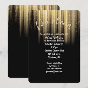 Invitation Poutres et parties scintillant d'or