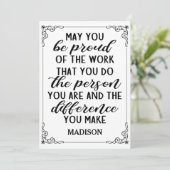 Invitation pouvez-vous être fier du travail que vous accompli (Debout devant)