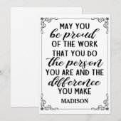 Invitation pouvez-vous être fier du travail que vous accompli (Devant / Derrière)