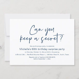 Invitation Pouvez-Vous Garder Un Secret, Surprise Anniversair