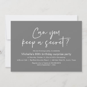 Invitation Pouvez-Vous Garder Un Secret, Surprise Anniversair