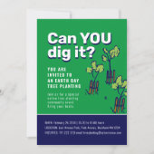 Invitation Pouvez-vous le creuser jour des terres d'événement (Devant)