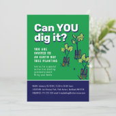 Invitation Pouvez-vous le creuser jour des terres d'événement (Debout devant)