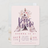 Invitation Pow wow teepee fête d'anniversaire photo invitatio (Devant / Derrière)