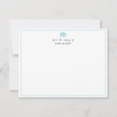 Invitation Powder Blue Elephant Nursery Stationery Note Card (Devant)