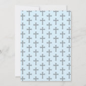 Invitation Powder Blue & Gray Cross Watercolor Baptism (Dos)