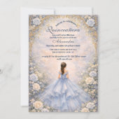 Invitation Powder Blue Rose Garden Quinceañera (Devant)