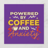 Invitation Powered by Coffee and Anxiety | Funny Retro Typogr (Devant)