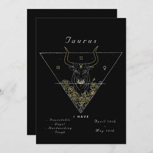 Invitation 'Powered by Taurus' (Devant / Derrière)