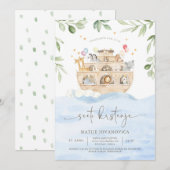 Invitation Pozivnica za krštenje Nojeva barka (Devant / Derrière)