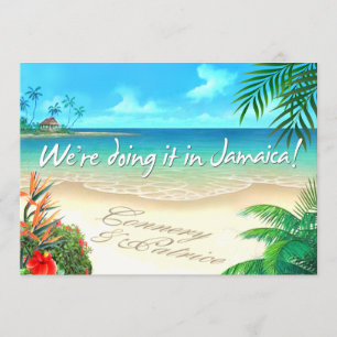 Invitation PR Plage exotique Noms de mariage jamaïcain dans l