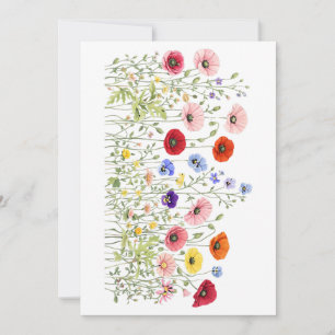 Invitation Prairie de fleurs sauvages avec des floraisons aqu