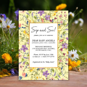 Invitation Prairie de fleurs sauvages estivales Sip And See