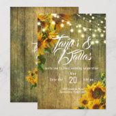 Invitation Prairie de Tournesols | Conception Florale Rustiqu (Devant / Derrière)