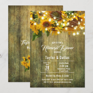 Invitation Prairie de Tournesols Conception Florale Rustiqu