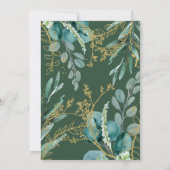 Invitation prairie sauvage | Mariage végétal vert géométrique (Dos)